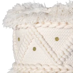 Wohnen Boho Style Hocker in Cremeweiß - Puertos