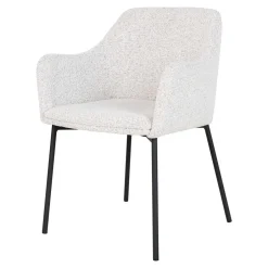 Boucle Armlehnenstühle in Cremeweiß - Astrida (2er Set)^Wohnen New