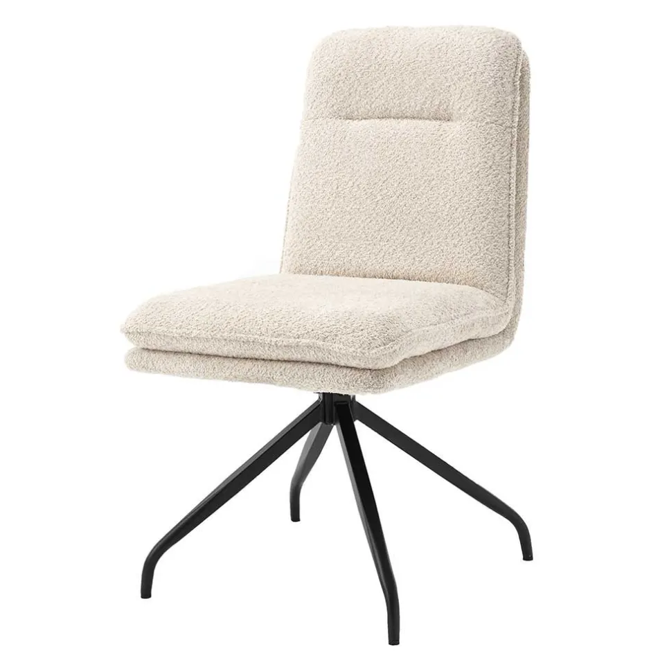 Boucle Drehstuhl in Creme - Rocono^Wohnen Clearance