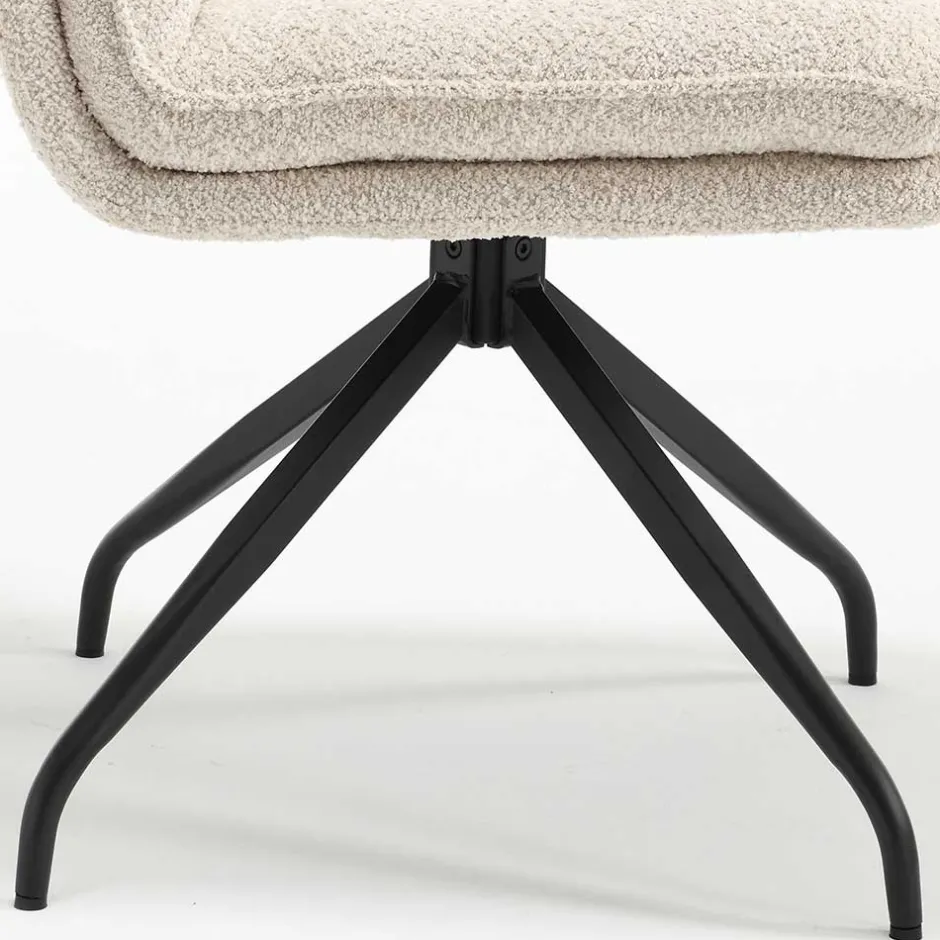 Boucle Drehstuhl in Creme - Rocono^Wohnen Clearance