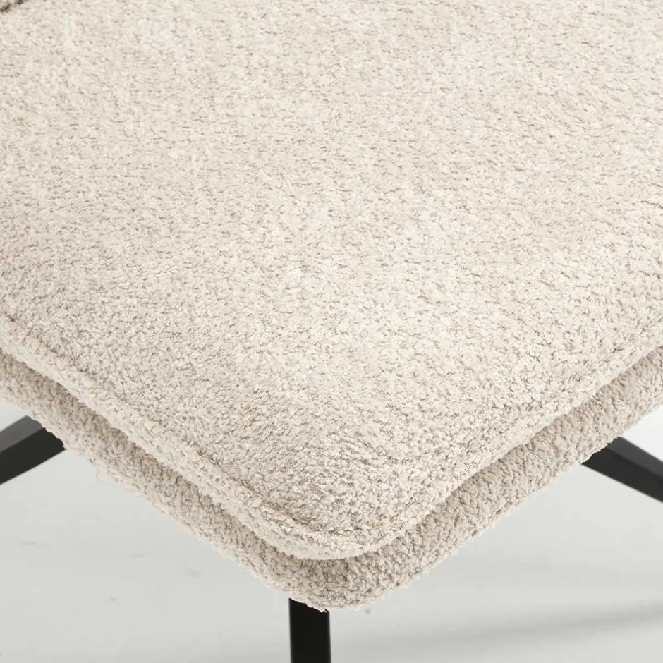 Boucle Drehstuhl in Creme - Rocono^Wohnen Clearance