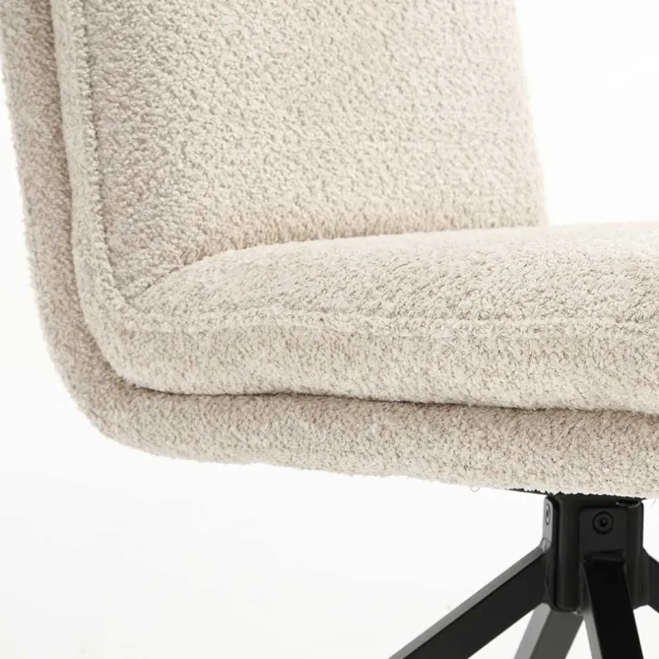 Boucle Drehstuhl in Creme - Rocono^Wohnen Clearance
