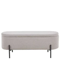 Wohnen Boucle Polsterbank in Oval mit Stauraum - Buryas