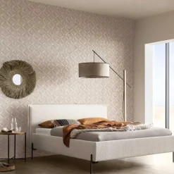 Boucle Stoffbett in Creme Weiß - Fontana^Wohnen Online