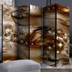 Braun bedruckter Paravent mit Diamanten Motiv - Marica^Wohnen Sale