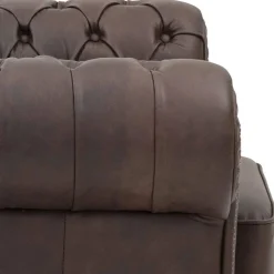 Wohnen Brauner Chesterfieldsessel mit Lederbezug - Pluna