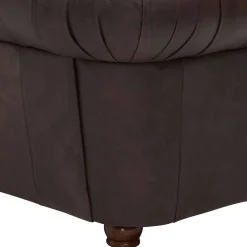 Wohnen Brauner Chesterfieldsessel mit Lederbezug - Pluna