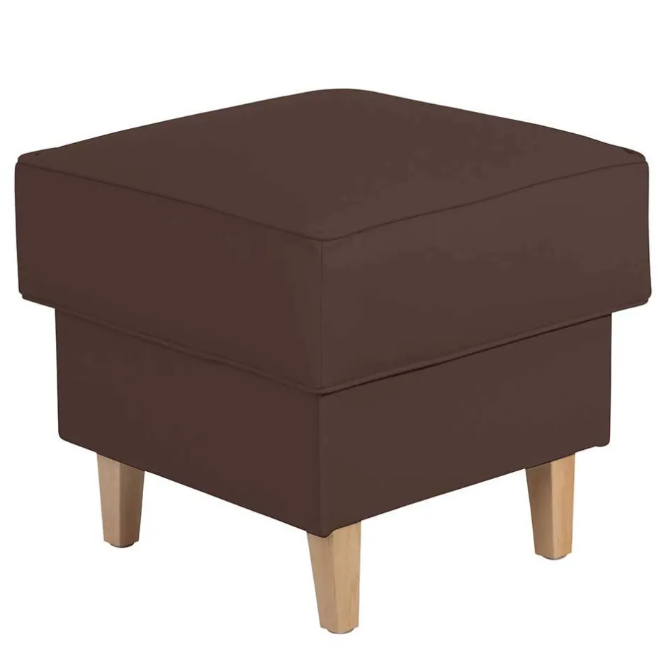 Brauner Polsterhocker mit Kunstlederbezug - Revelinda^Wohnen