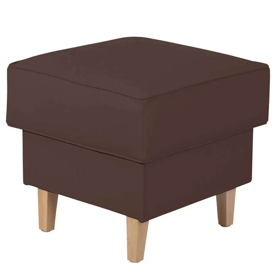 Brauner Polsterhocker mit Kunstlederbezug - Revelinda^Wohnen