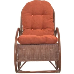 Brauner Schaukelstuhl aus Rattan Geflecht - Oktaria^Wohnen Sale