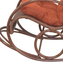 Brauner Schaukelstuhl aus Rattan Geflecht - Oktaria^Wohnen Sale