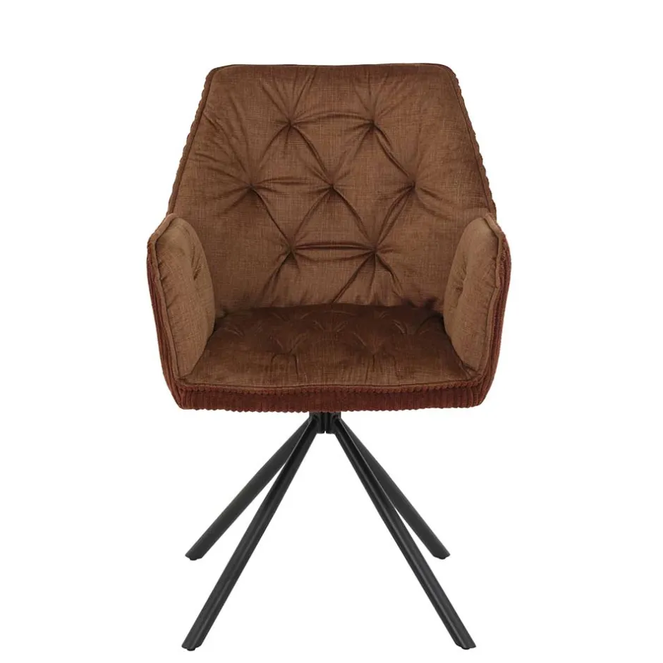 Brauner Tischsessel aus Samtvelours - Bostan (2er Set)^Wohnen Clearance