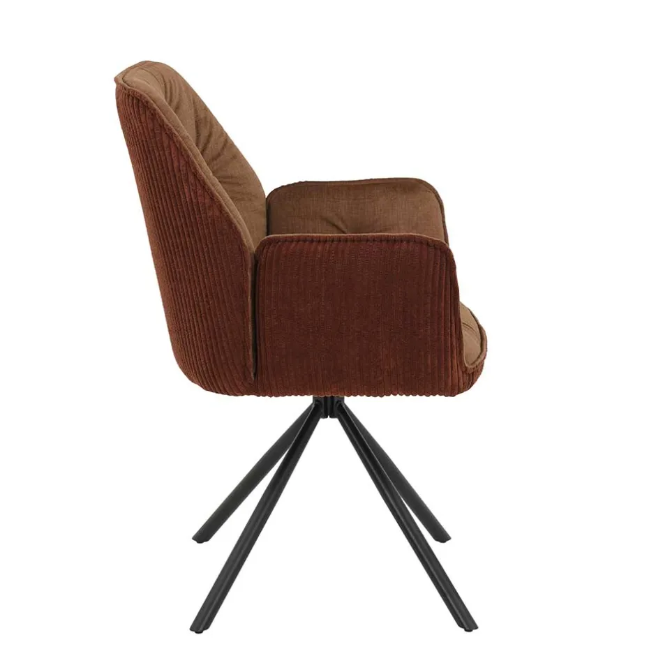 Brauner Tischsessel aus Samtvelours - Bostan (2er Set)^Wohnen Clearance