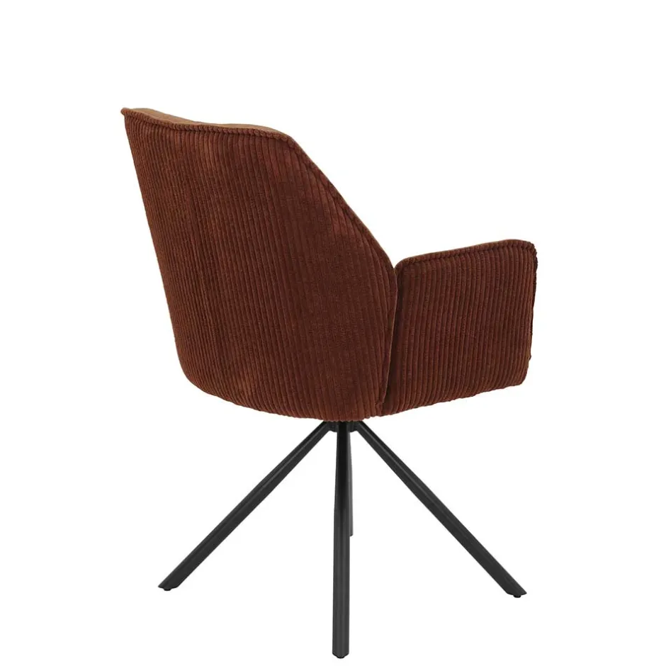 Brauner Tischsessel aus Samtvelours - Bostan (2er Set)^Wohnen Clearance