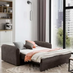 Wohnen Braunes Schlaf-Sofa mit Bonell Federkern - Dasanti