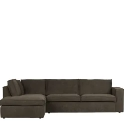 Braunes Wohnzimmersofa in L-Form aus Webstoff - Bravassa^Wohnen Clearance