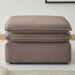 Wohnen Breitcord Hocker in Hellbraun - Anyna