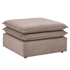 Wohnen Breitcord Hocker in Hellbraun - Anyna