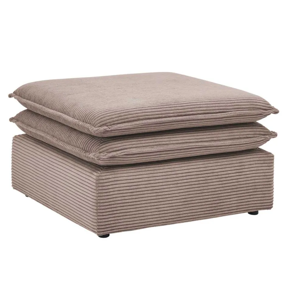 Wohnen Breitcord Hocker in Hellbraun - Anyna