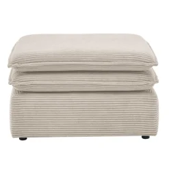 Wohnen Breitcord Polsterhocker in Beige - Jony