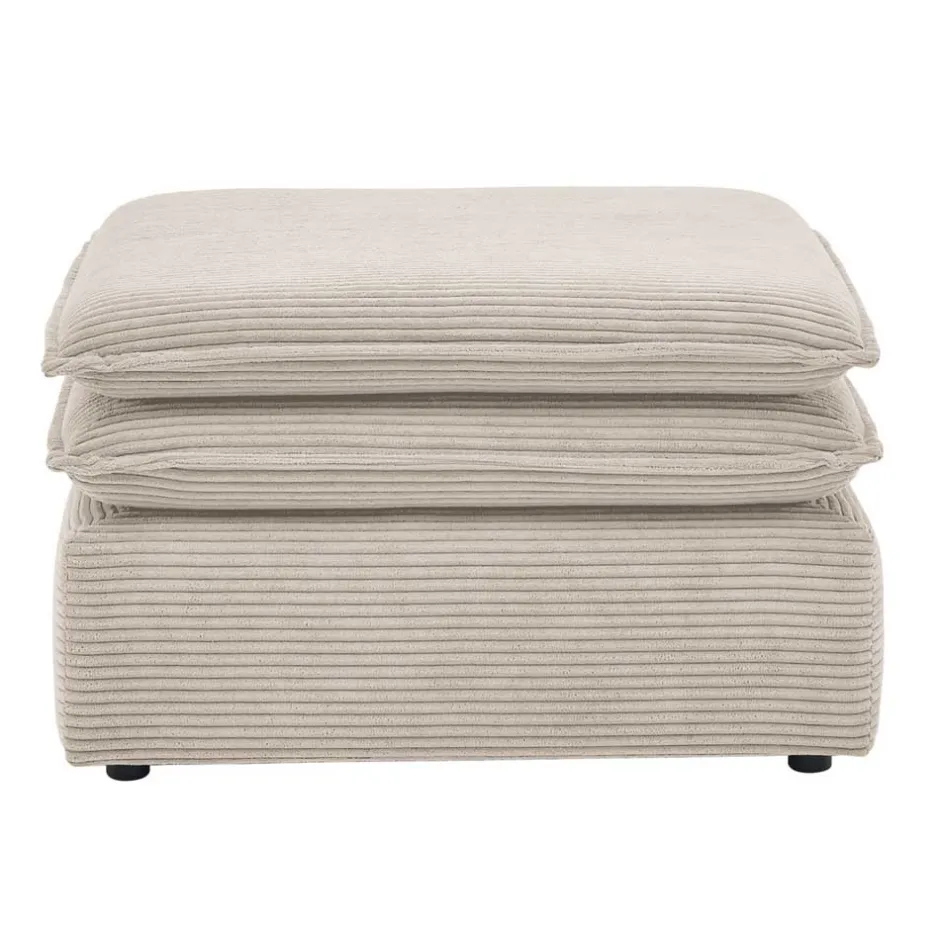 Wohnen Breitcord Polsterhocker in Beige - Jony