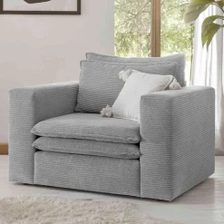 Breitcord Sessel in Hellgrau - Tessina^Wohnen Discount