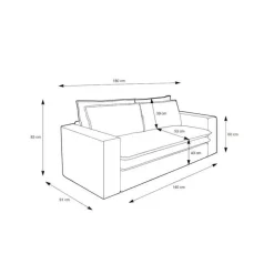 Wohnen Breitcord Zweisitzer in Beige - Jony