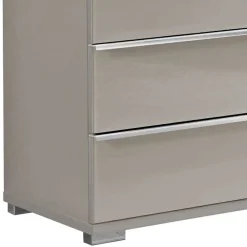 Wohnen Breite Kommode in Hellgrau mit Glasfront - Nucina