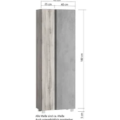 Wohnen Breiter Badhochschrank mit Doppeltür - Mia