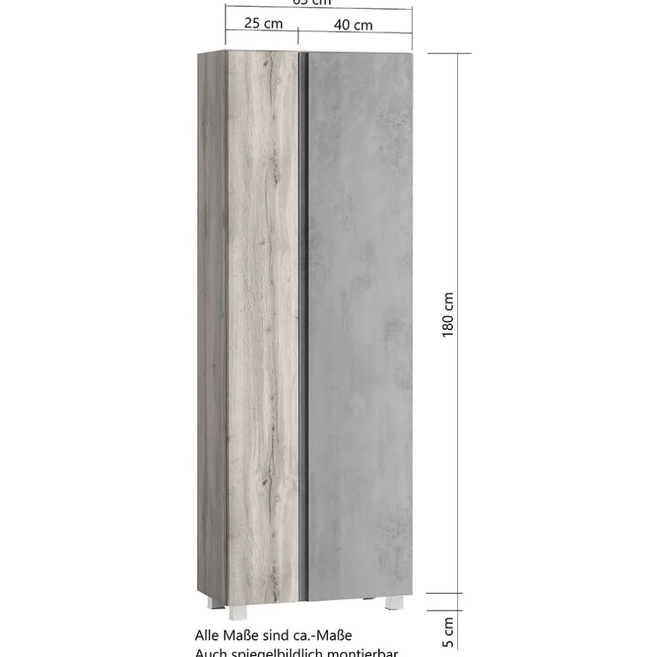 Wohnen Breiter Badhochschrank mit Doppeltür - Mia