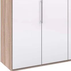 Breiter Schlafzimmerschrank mit weißer Glasfront - Bosays^Wohnen Outlet