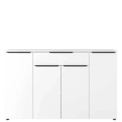 Wohnen Büro Highboard in Weiß mit schwarzen Griffen - Sparkle