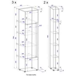 Büro Schrank- und Regalwand Set - Ahilav (fünfteilig)^Wohnen Discount