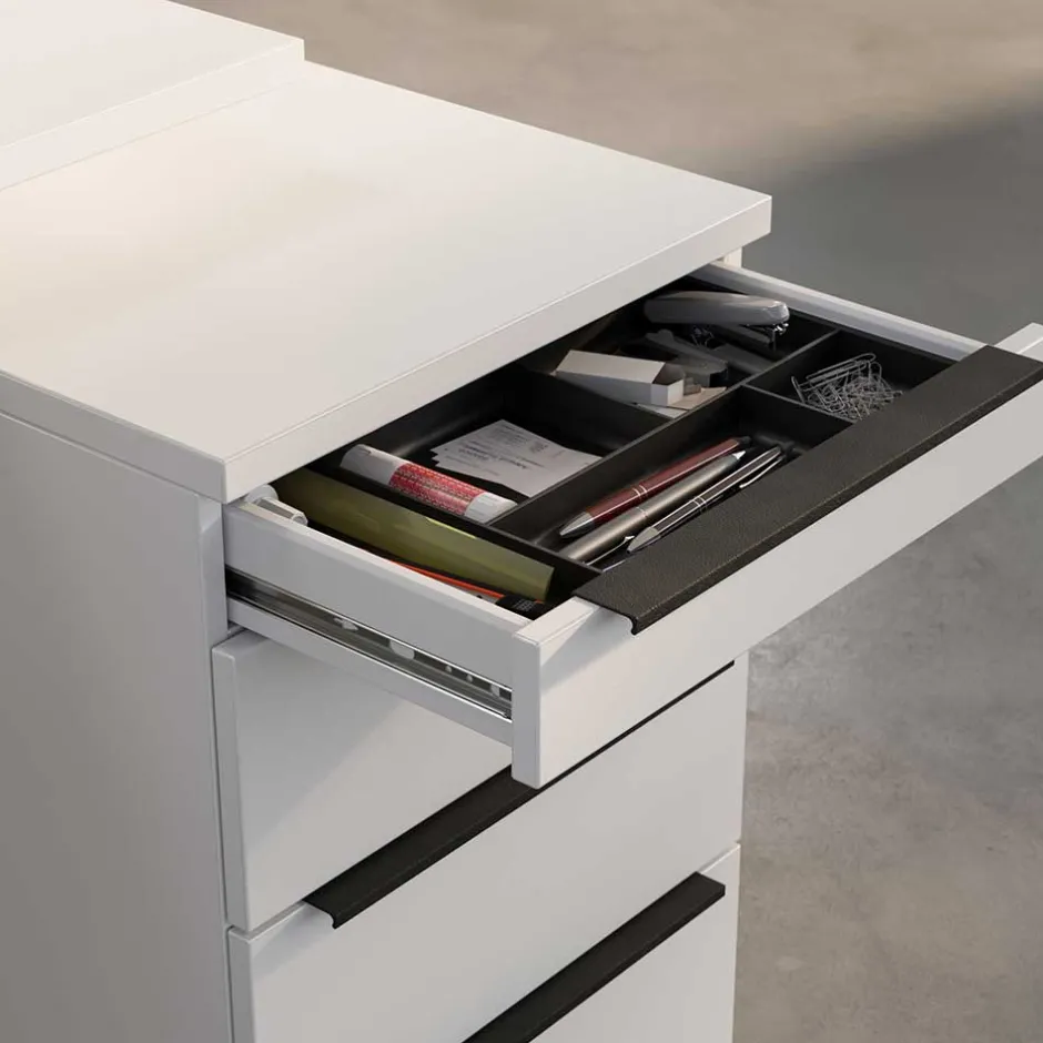 Büro Schreibtisch Rollcontainer in Weiß - Sparkle^Wohnen Clearance