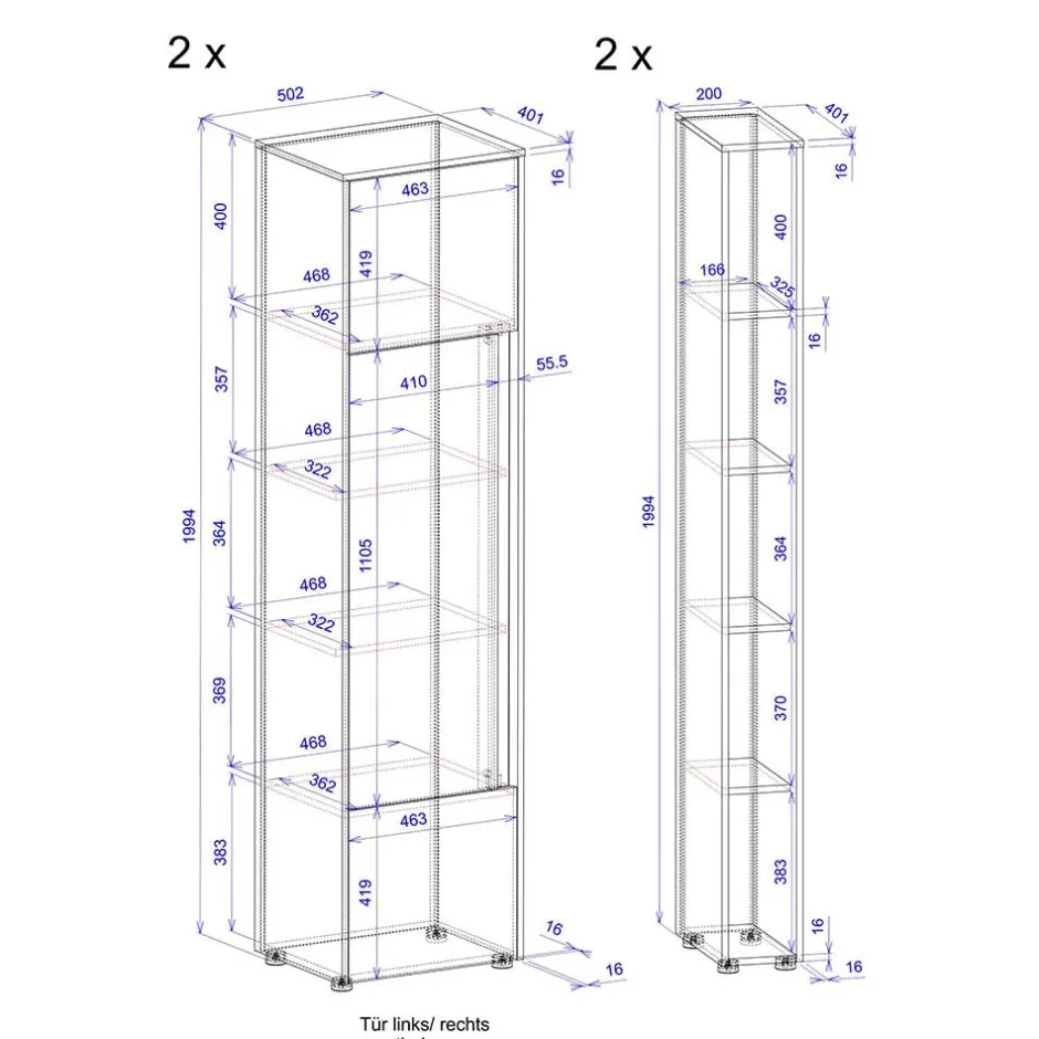 Wohnen Büro Stauraum Möbel Schränke Regale - Ahilav (vierteilig)