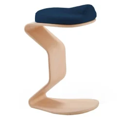 Wohnen Bürohocker aus Holz mit Stoff in Blau - Alicudi