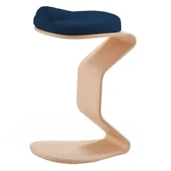 Wohnen Bürohocker aus Holz mit Stoff in Blau - Alicudi