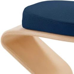 Wohnen Bürohocker aus Holz mit Stoff in Blau - Alicudi