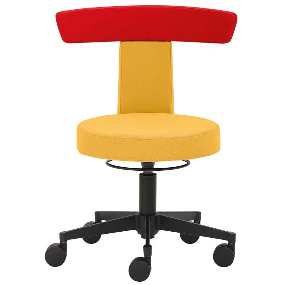 Wohnen Bürohocker mit Rückenlehne in Gelb & Orange - Andjes