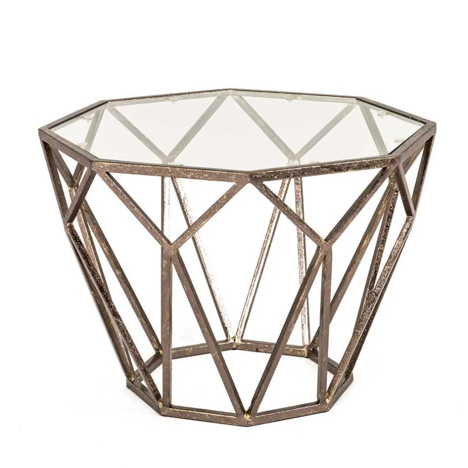 Wohnen Bronzefarbener Beistelltisch Exados aus Metall