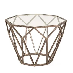 Wohnen Bronzefarbener Beistelltisch Exados aus Metall