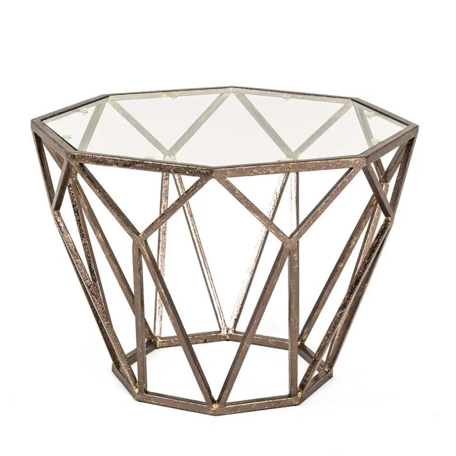 Wohnen Bronzefarbener Beistelltisch Exados aus Metall