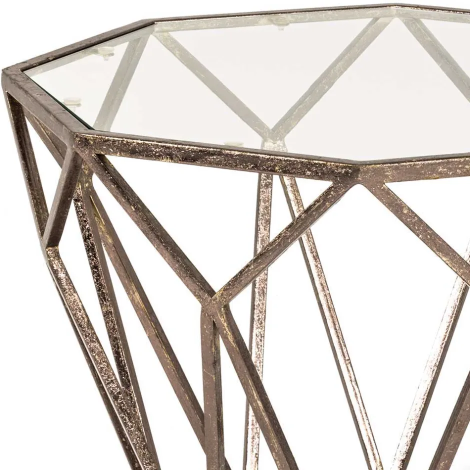 Wohnen Bronzefarbener Beistelltisch Exados aus Metall