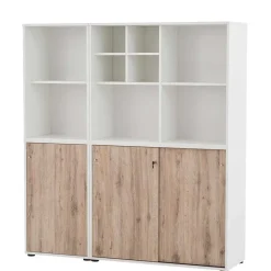 Büroschrank in Weiß & Wildeiche Dekor - Laganzo^Wohnen Clearance