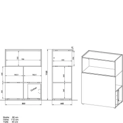 Bürotisch Kombination in Weiß - Sparkle (dreiteilig)^Wohnen Online