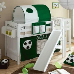 Buche Fußball Hochbett mit Rutsche - Ballona^Wohnen