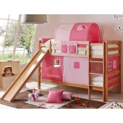Kinder Wohnen Buche Mädchen Etagenbett mit Rutsche - Everton