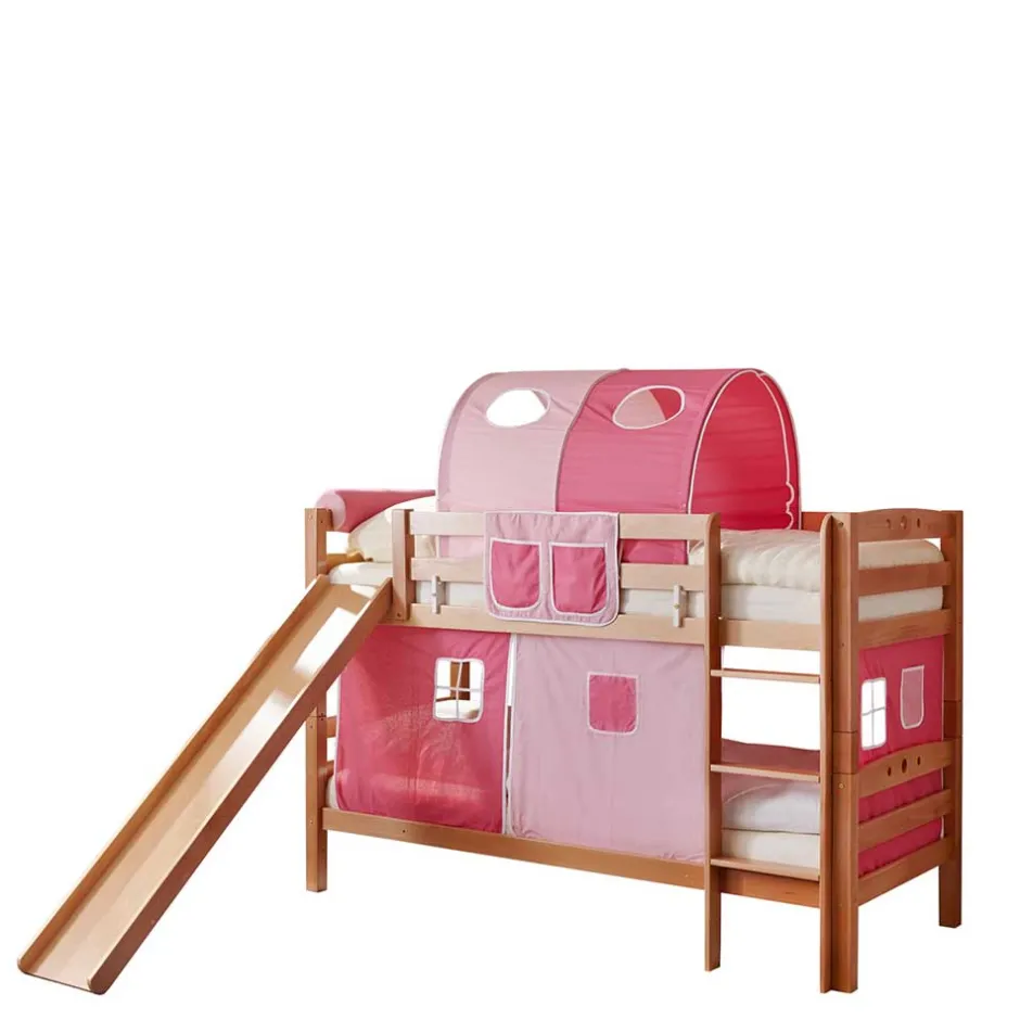 Kinder Wohnen Buche Mädchen Etagenbett mit Rutsche - Everton
