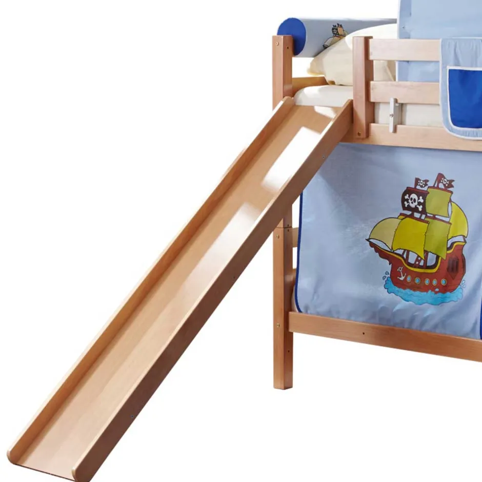 Kinder Wohnen Buche Stockbett für Jungen mit Rutsche - Leonie