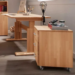 Wohnen Buchenholz Schreibtisch höhenverstellbar per Raster - Bash